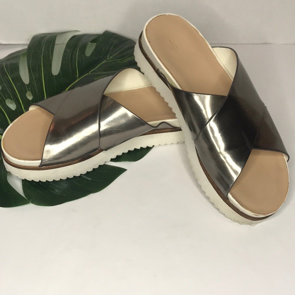 Zara Metallic slides Sz 39 (8)